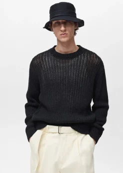 MANGO Kardigany I Swetry*100% cotton openwork knit sweater