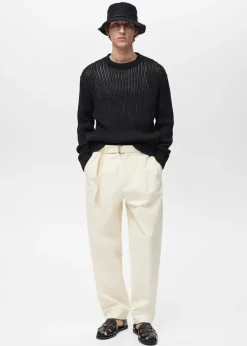 MANGO Kardigany I Swetry*100% cotton openwork knit sweater