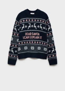 MANGO Swetry I Kardigany*Żakardowy sweter z bożonarodzeniowym motywem
