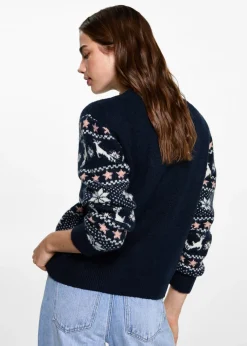 MANGO Swetry I Kardigany*Żakardowy sweter z bożonarodzeniowym motywem