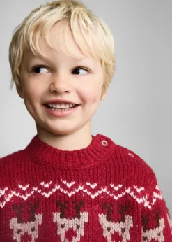 Dzieci MANGO Swetry I Kardigany*Żakardowy sweter z bożonarodzeniowym motywem