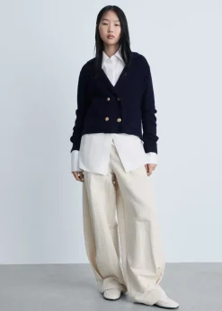 MANGO Swetry I Kardigany*Żakiet dwurzędowy z dzianiny