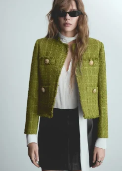 MANGO Kurtki*Żakiet tweedowy z ozdobnymi guzikami