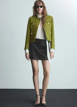 MANGO Kurtki*Żakiet tweedowy z ozdobnymi guzikami