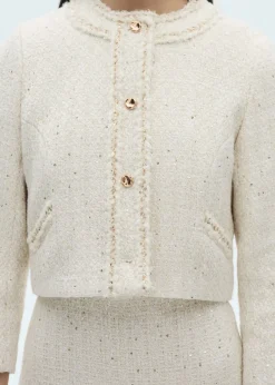 MANGO Kurtki*Żakiet tweedowy z ozdobnymi guzikami