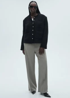 MANGO Kurtki*Żakiet tweedowy z ozdobnymi guzikami