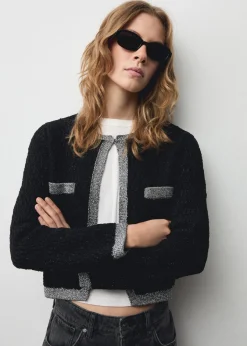 MANGO Kurtki|Swetry I Kardigany*Żakiet z dzianiny z lureksowym wykończeniem