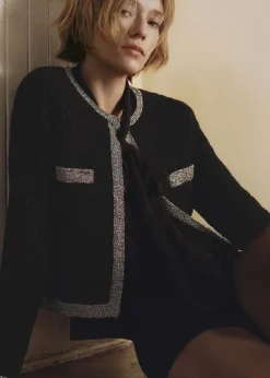 MANGO Kurtki|Swetry I Kardigany*Żakiet z dzianiny z lureksowym wykończeniem