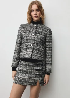 MANGO Kurtki*Żakiet z tweedu z metalicznymi guzikami