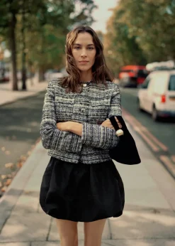 MANGO Kurtki*Żakiet z tweedu z metalicznymi guzikami