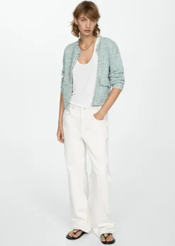 MANGO Kurtki|Swetry I Kardigany*Żakiet z tweedu z postrzępionym wykończeniem