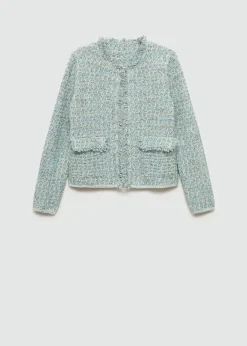 MANGO Kurtki|Swetry I Kardigany*Żakiet z tweedu z postrzępionym wykończeniem