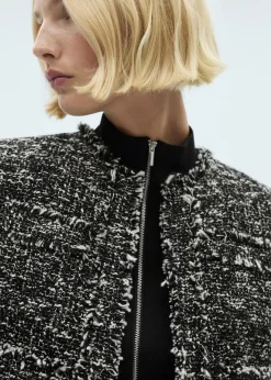 MANGO Kurtki*Żakiet z tweedu z postrzępionym wykończeniem