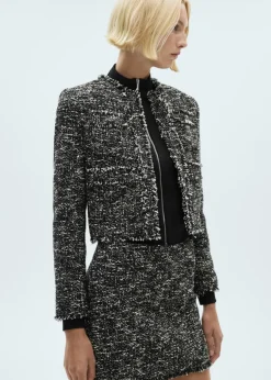 MANGO Kurtki*Żakiet z tweedu z postrzępionym wykończeniem