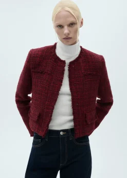 MANGO Kurtki*Żakiet z tweedu z postrzępionym wykończeniem