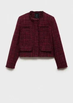MANGO Kurtki*Żakiet z tweedu z postrzępionym wykończeniem