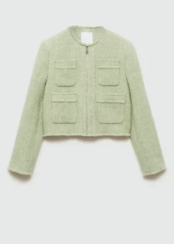 MANGO Kurtki*Żakiet z tweedu z zapięciem na zamek