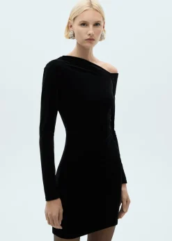 MANGO Sukienki I Kombinezony*Aksamitna sukienka asymetryczna