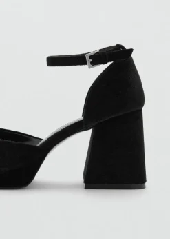 MANGO Buty*Aksamitne buty na obcasie