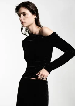 MANGO Topy|Koszulki*Aksamitny top asymetryczny