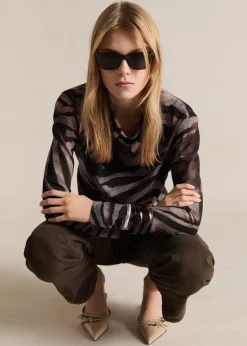 MANGO Koszule I Bluzki*Animal print satin blouse