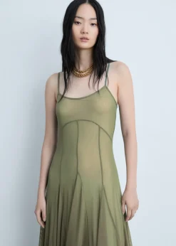 MANGO Sukienki I Kombinezony*Asymetryczna sukienka z tiulu z ozdobnymi szwami