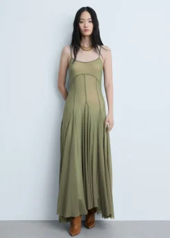 MANGO Sukienki I Kombinezony*Asymetryczna sukienka z tiulu z ozdobnymi szwami