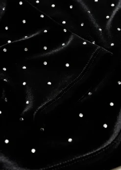 MANGO Topy*Asymetryczny top z aksamitu ze strasem