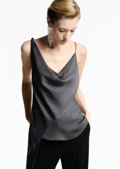 MANGO Topy*Asymetryczny top z drapowanym dekoltem