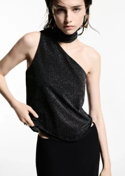 MANGO Topy*Asymetryczny top z lureksu