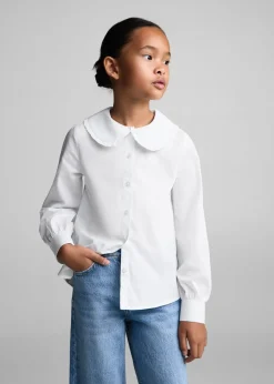 Dzieci MANGO Koszule I Bluzki*Ażurowa bluzka z kołnierzykiem babydoll