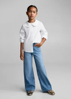 Dzieci MANGO Koszule I Bluzki*Ażurowa bluzka z kołnierzykiem babydoll