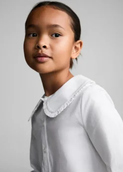 Dzieci MANGO Koszule I Bluzki*Ażurowa bluzka z kołnierzykiem babydoll