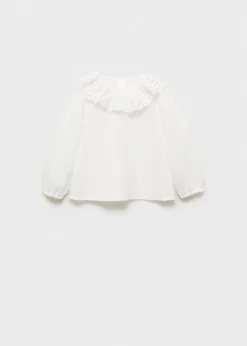 Dzieci MANGO Koszule|Koszule*Ażurowa bluzka z kołnierzykiem babydoll