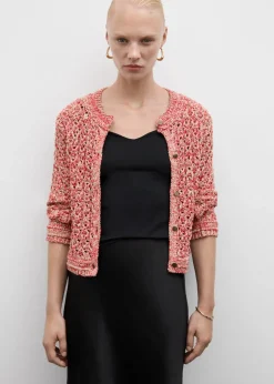 MANGO Kurtki*Ażurowy melanżowy kardigan z lureksu