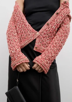 MANGO Kurtki*Ażurowy melanżowy kardigan z lureksu