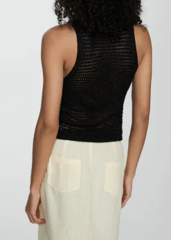 MANGO Topy*Ażurowy top z dzianiny lureksowej
