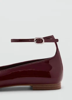 MANGO Buty*Balerinki lakierowane z paskiem