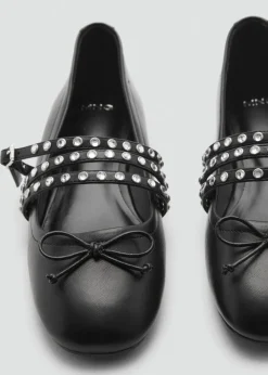 MANGO Buty*Balerinki z paskami z ćwiekami