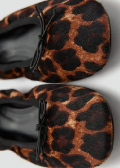 MANGO Buty*Baleriny skórzane w lamparcie cętki