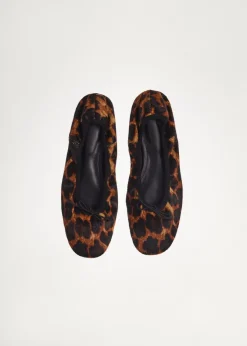 MANGO Buty*Baleriny skórzane w lamparcie cętki