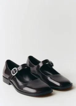 MANGO Buty*Baleriny skórzane z klamrą