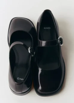 MANGO Buty*Baleriny skórzane z klamrą