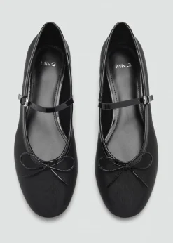 MANGO Buty*Baleriny z paskiem i kokardką