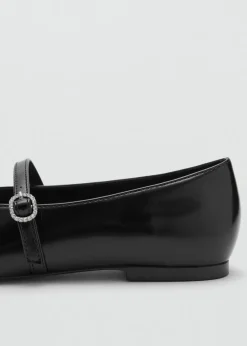 MANGO Buty*Baleriny z paskiem i ozdobną klamerką