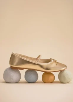 Dzieci MANGO Buty*Baleriny z paskiem w metalicznym kolorze