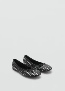 MANGO Buty*Baleriny z ćwiekami i kokardką