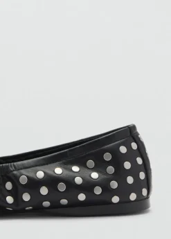 MANGO Buty*Baleriny z ćwiekami i kokardką