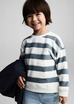 Dzieci MANGO Bluzy*Bawełniana bluza w paski