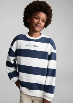 Dzieci MANGO Bluzy*Bawełniana bluza w paski